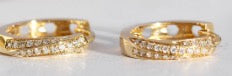 Möbius Gold Zircon Hoops