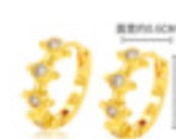 Triple Zircon Charm Hoop Earrings