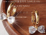 Ribbon Bow Gold Earrings