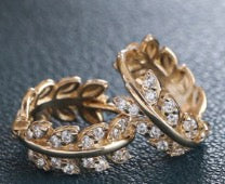 Rice Grain Gold Hook Earrings
