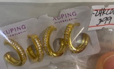 Crystal Gold Hoops