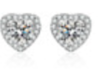 Heart Mosaic Moissanite Earrings