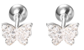 Full Diamond Butterfly Stud Earrings