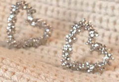 Sparkling Heart Stud Earrings