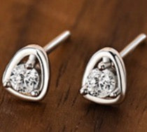 Triangle Diamond Stud Earrings