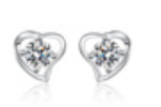 Heart Moissanite Halo Studs 0.5karat
