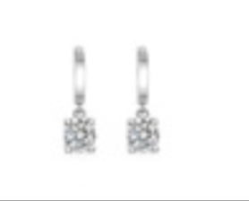 One-Karat Drop Zircon Earrings