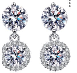 Double Zircon Dangle Earrings