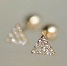Mini Triangle Full-Diamond Studs
