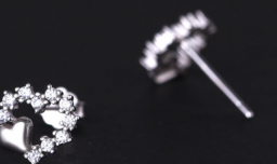 Heart with Zircon Needle Studs