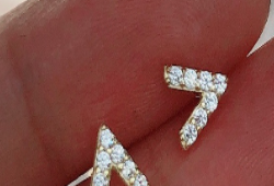 V Zircon Stud Earrings