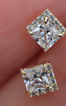 White Gem Stud Earrings