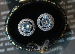 Blue Zircon Hollow Earrings