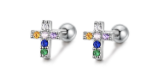 Spectrum Shine Moissanite Cross Studs