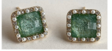 Green Zircon Square Studs