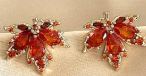 Maple Leaf Red Moissanite Earrings