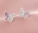 Purple Butterfly Zircon Studs