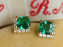 Green Gem Zircon Studs