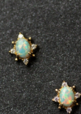 Silver Coated Oval Turquoise Earrings