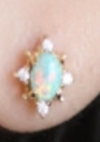 Gold Coated Oval Turquoise Earrings