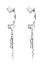 Heart Chain Drop Earrings