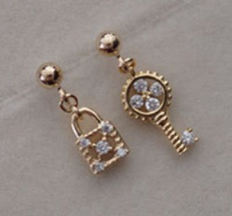 Key and Lock Stud Earrings