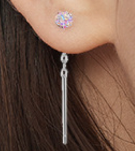 S999 Fine Silver Pink Ball Diamond Threads