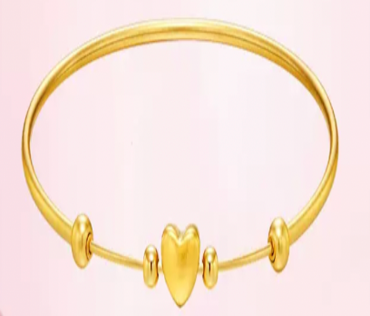 Little Peach Heart Gold Bracelet