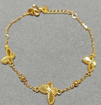 Butterfly 18K Gold Coated with Silver Inside Bracelet