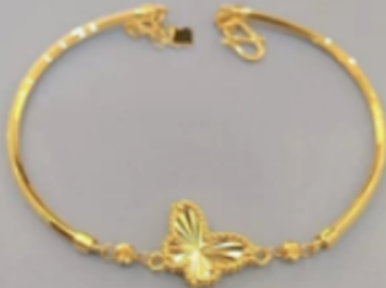 Solid Butterfly 18K Gold Coated with Silver Inside Bracelet