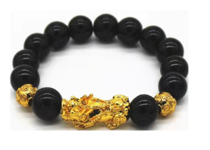 Single Pixiu Gold Bead Model Bracelet
