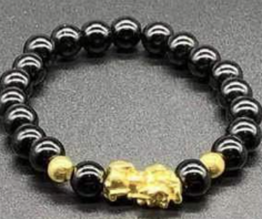 8mm Gold Bead Pixiu Standard Bracelet