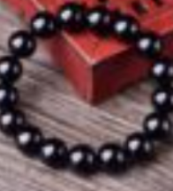 Black Chalcedony Bead Bracelet