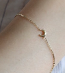 925 Sterling Silver Plated with 14K Gold Crescent Bracelet