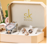 Watch Set with Exquisite Bracelet Pink