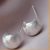 Small Minimalist Silver Curve Studs