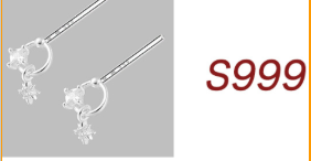 S999 Silver Heart Drop Earrings