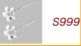 S999 Silver Double Flower Studs