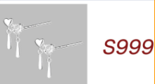 S999 Silver Heart Dangle Earrings