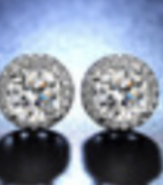 1 Carat Round Moissanite Stud Earrings
