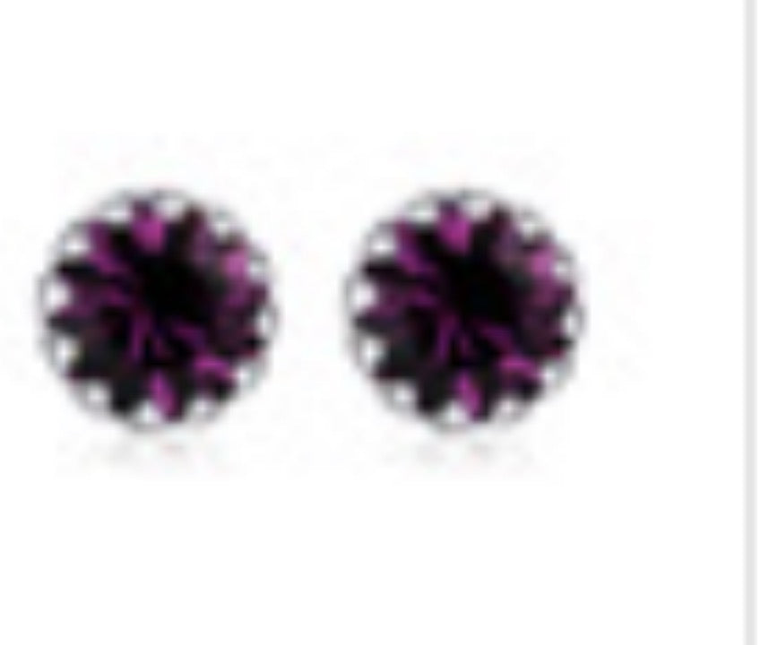 Silver Edge Birthstone Earrings