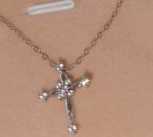Silver Flower Cross Pendant