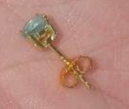 Aqua Cube Gold Stud Earring