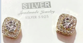 Yellow Square Diamond Studs