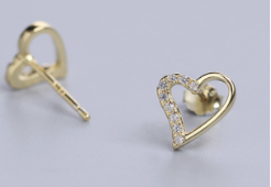 Heart with Minor Zircon Earrings