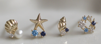 Shell and Pearl Stud Set