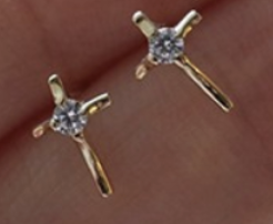Cross with Zircon Earrings