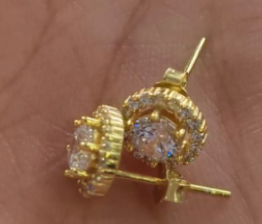 Halo Spark Gold Stud Earrings