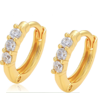 Zircon Gold Mini Hoops