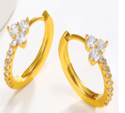 Crystal Bow Hoops